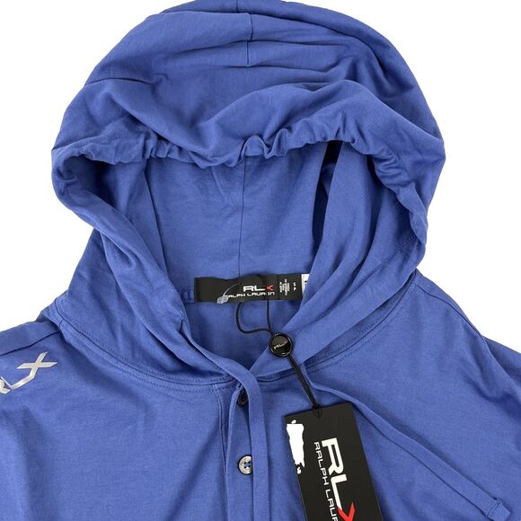 RLX Ralph Lauren Hoodie Mens S Blue Golf Pullover Kangaroo Pocket $198 NEW - Picture 6 of 9